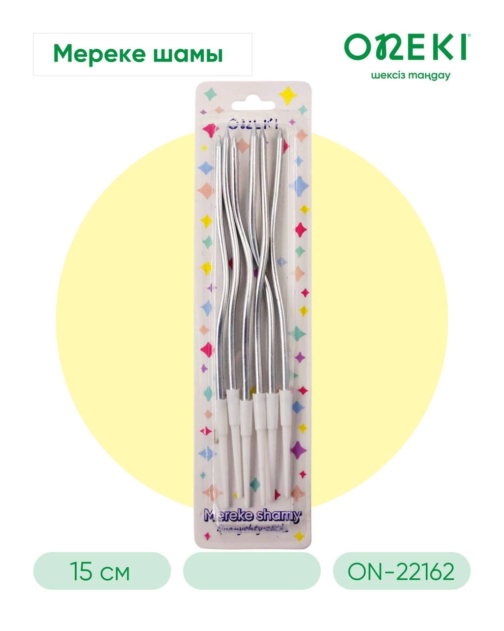 Свечка на торт однотонный 6 шт, ON-22162