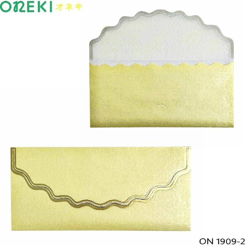Конверт золотистый с узором, ON-1909-2