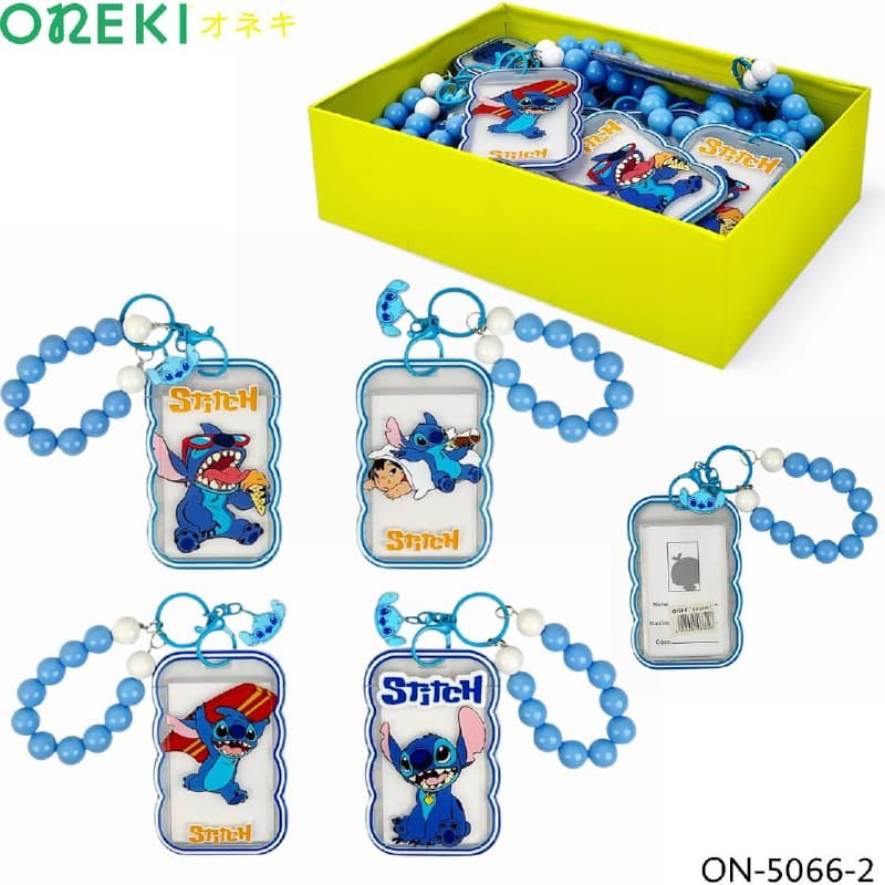 Бэйджик вертикальный детский STITCH с бусинами, ON-5066-2