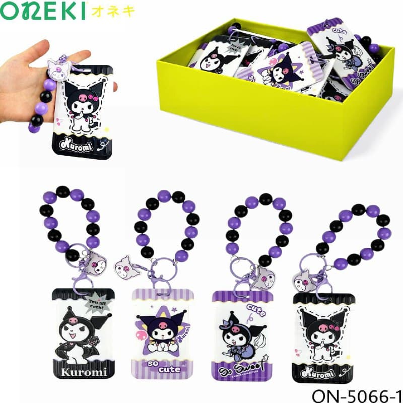 Бейджик вертикальный Kuromi с браслетом, ассорти, ON-5066-1