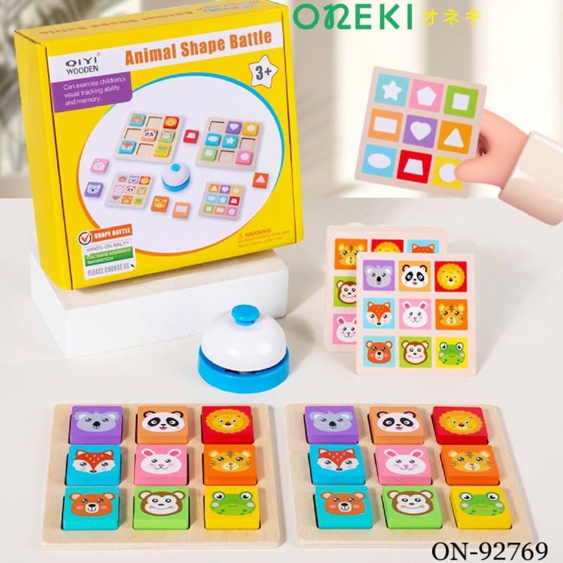 Развивающая игра деревянная животные и фигуры, ON-92769