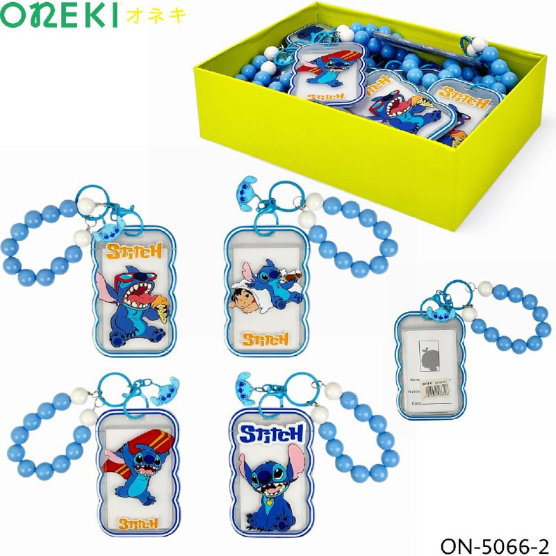 Бэйджик вертикальный детский STITCH с бусинами, ON-5066-2