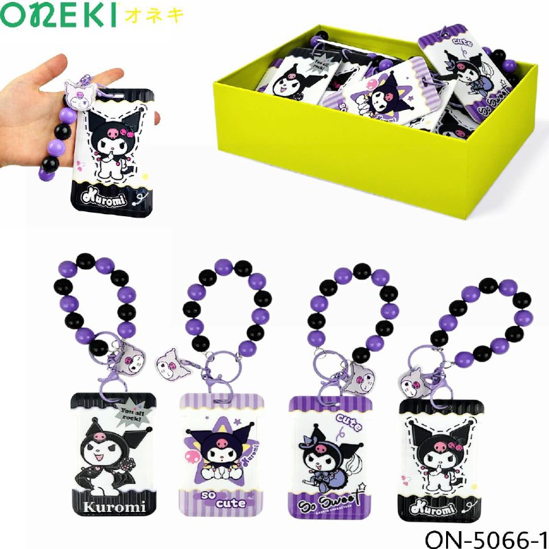Бейджик вертикальный Kuromi с браслетом, ассорти, ON-5066-1