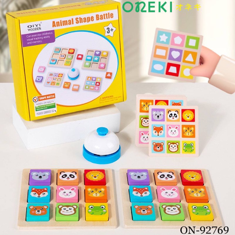 Развивающая игра деревянная животные и фигуры, ON-92769