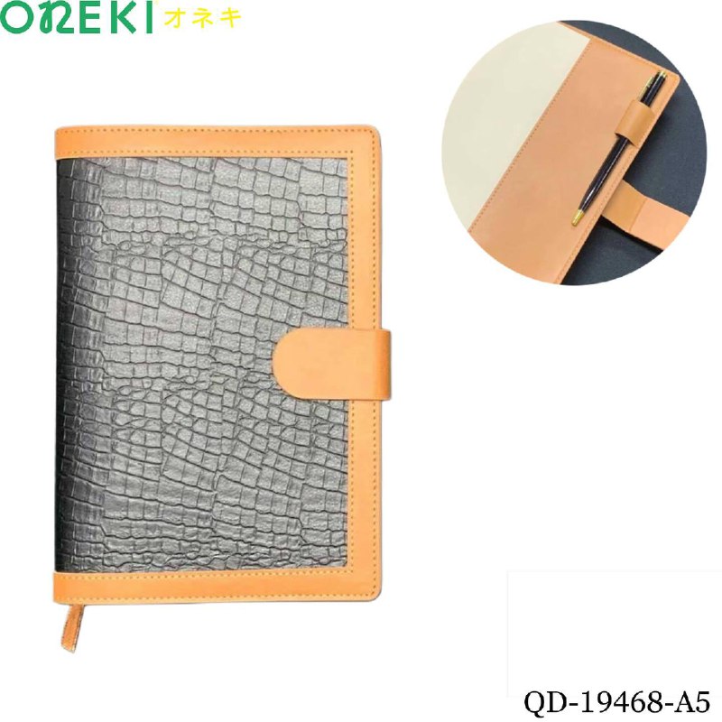 Ежедневник на магнитной кнопке в клетку А5 серый/бежевый, QD-19468-A5
